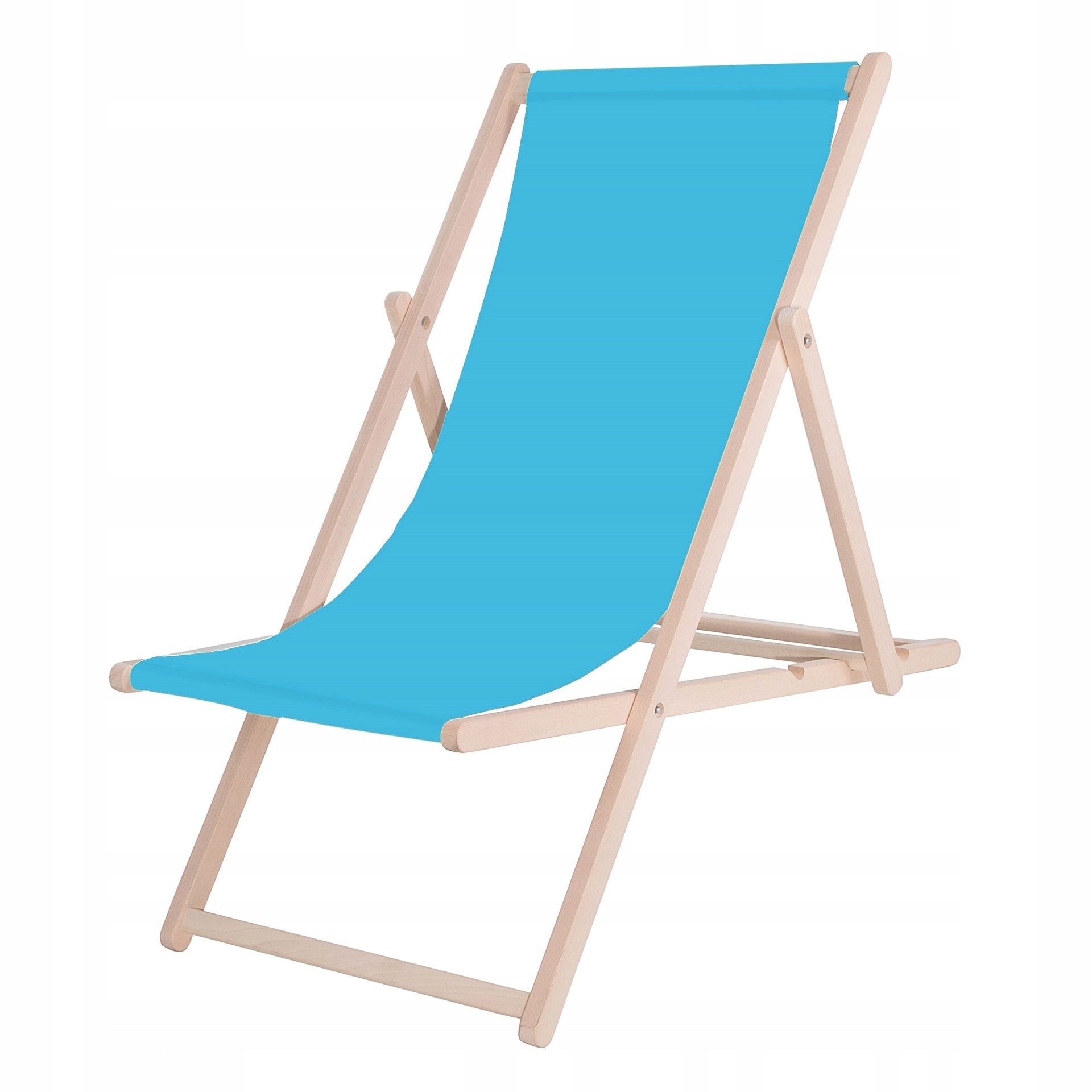 WOODEN BEACH LOUNGER POLISH PRODUCT FROM THE MANUFACTURER BLUE FOLDING