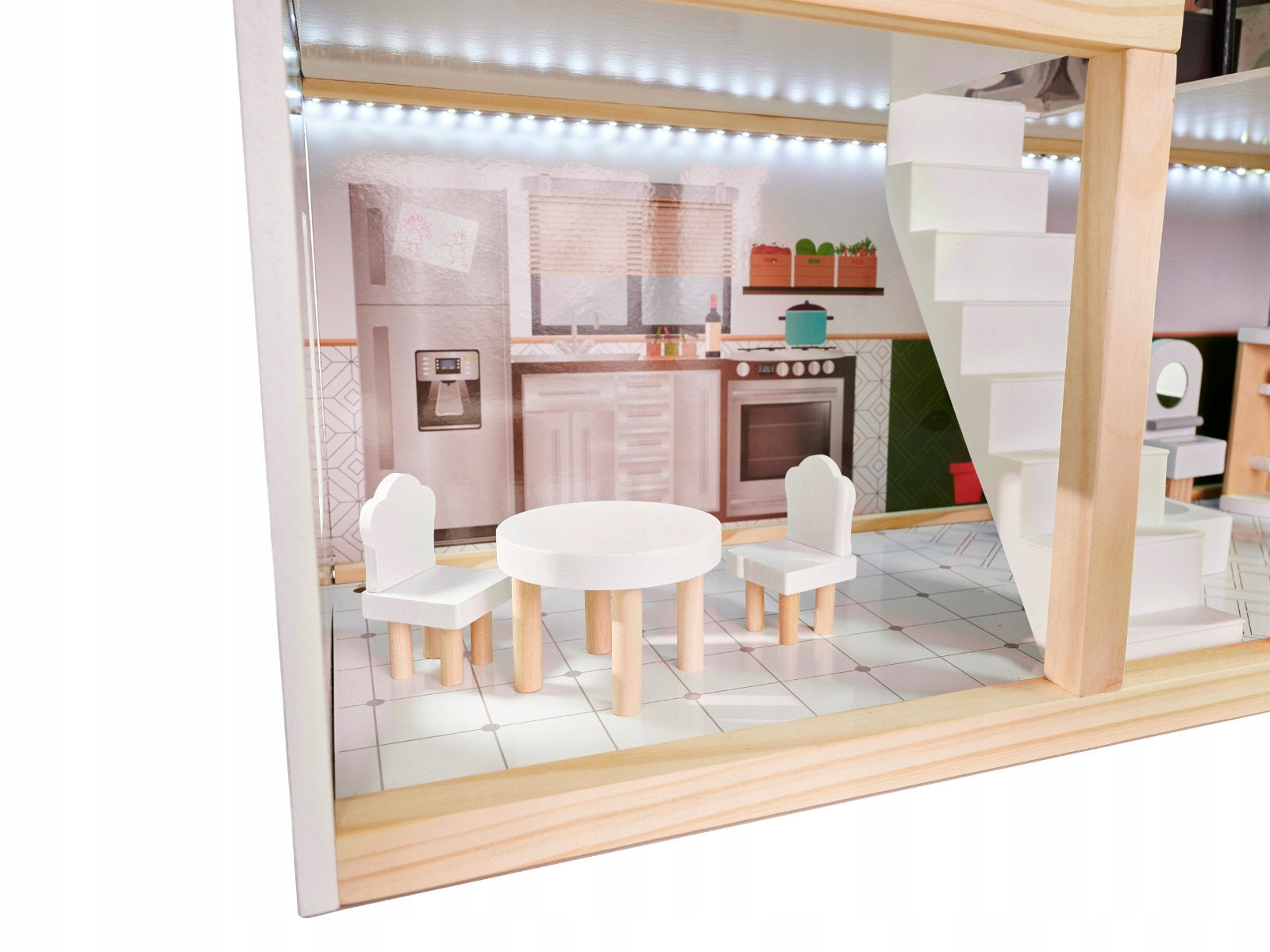 WOODEN BOHO DOLLHOUSE WITH LED LIGHTING – HIT Manufacturer code KX5944