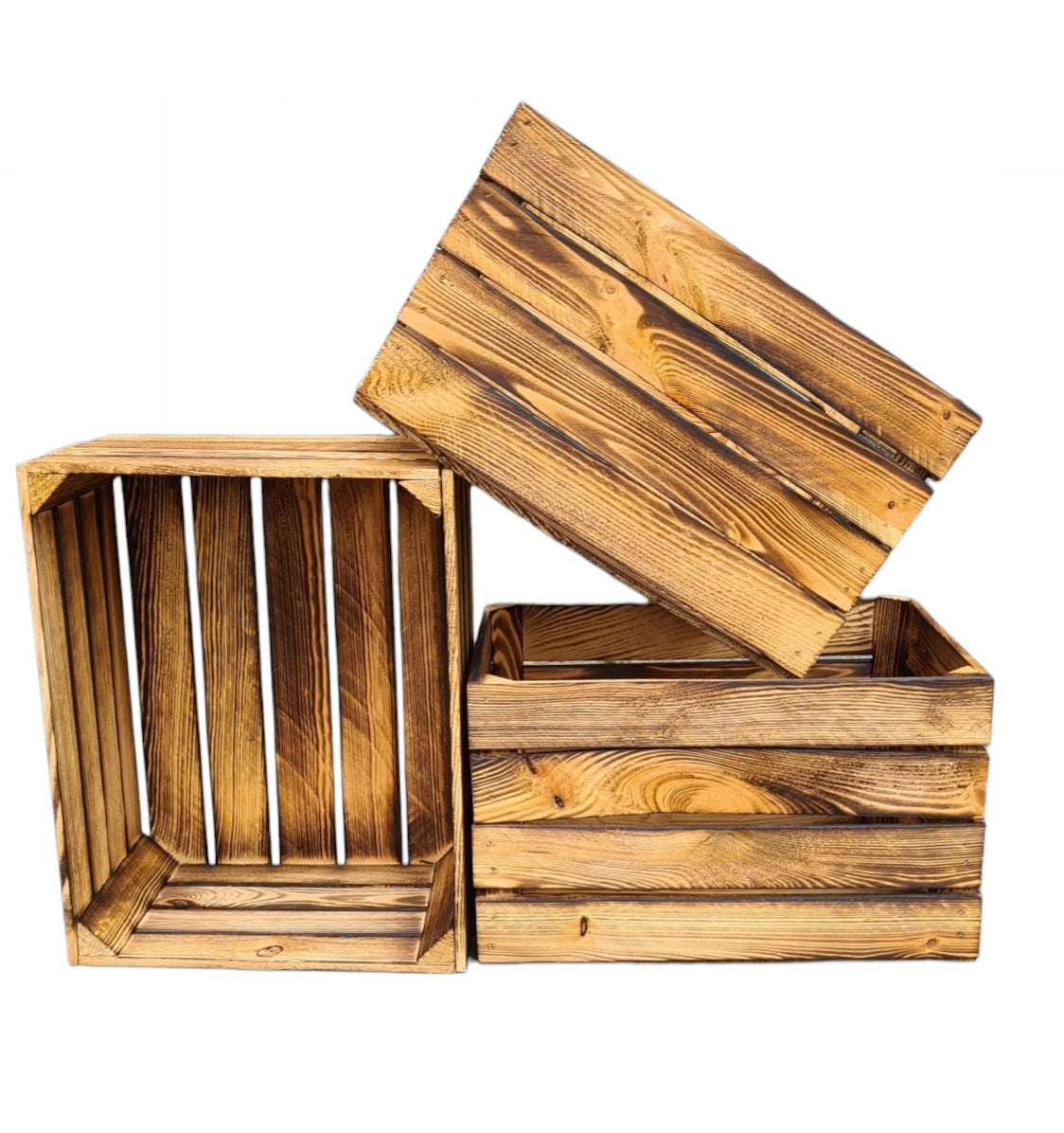 WOODEN BOX TANNED Boxes Vintage Look Capacity 20 l