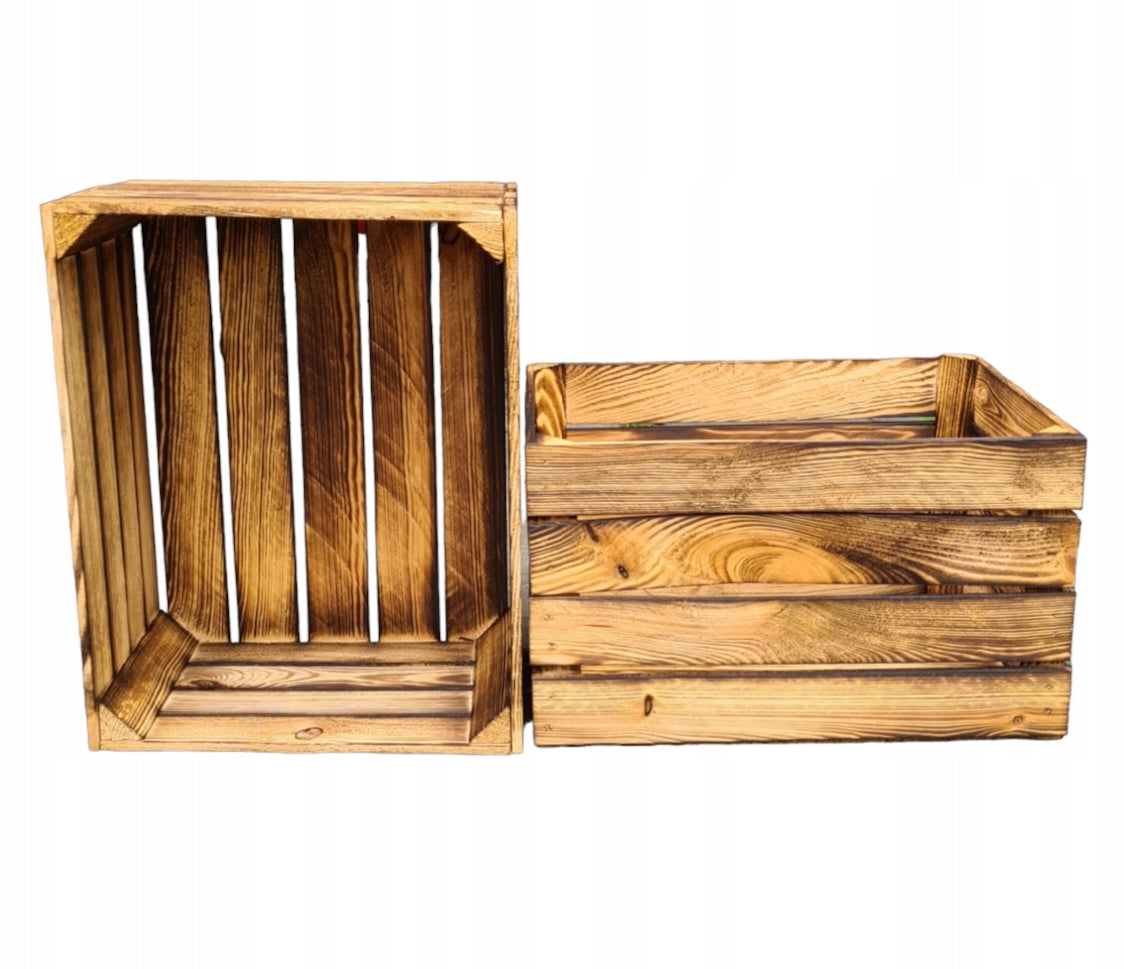 WOODEN BOX TANNED Boxes Vintage Look