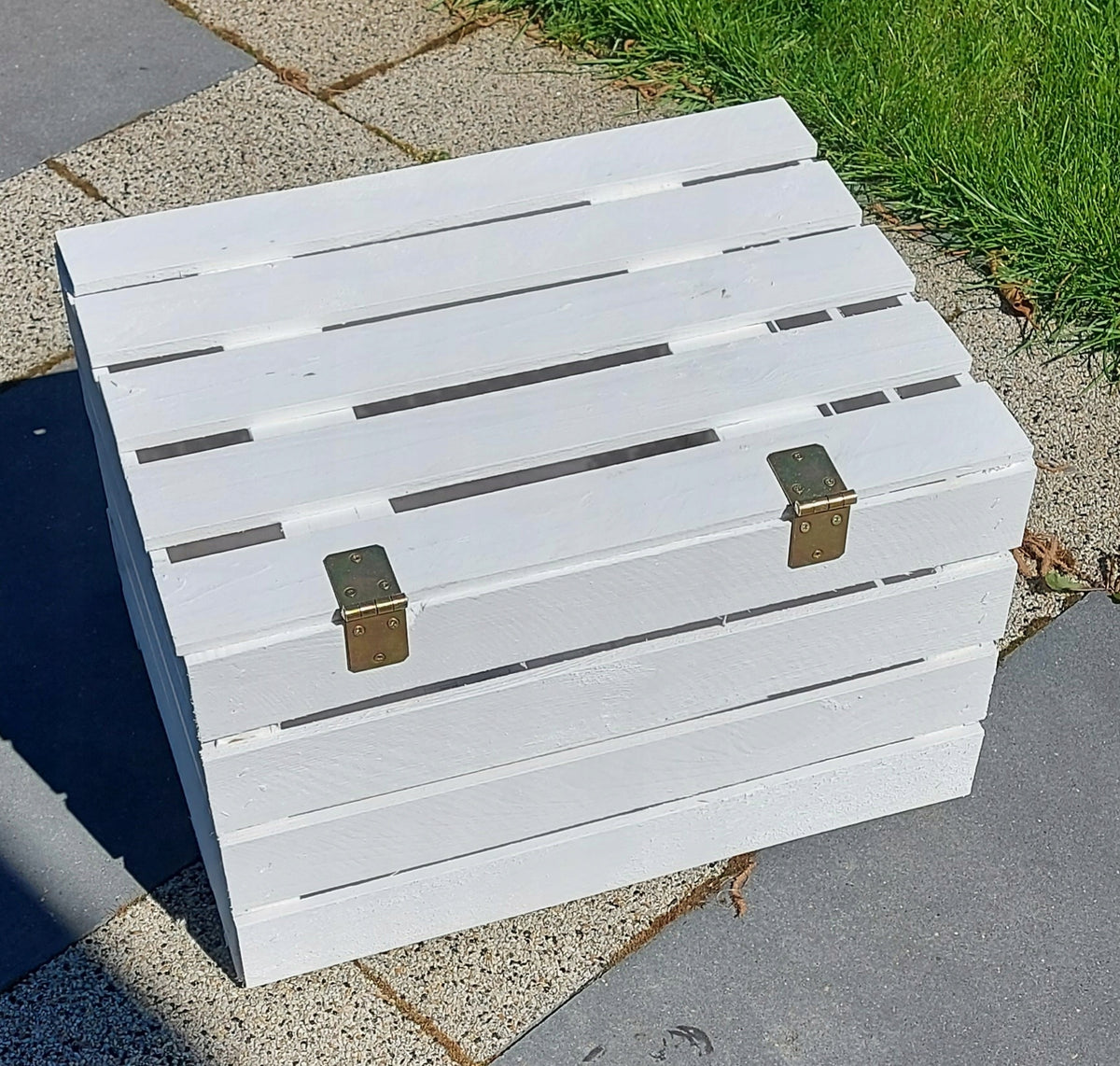 WOODEN BOX WHITE CONTAINER TRUNK WHITE Capacity 30 l