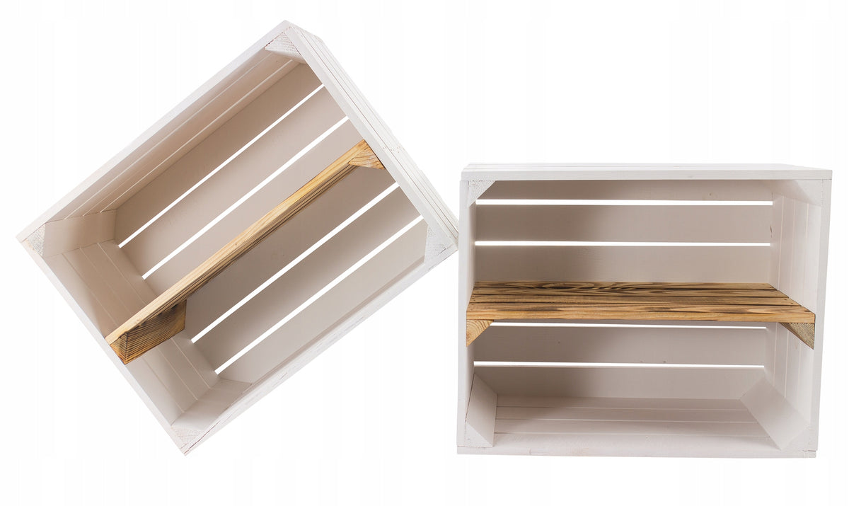 WOODEN BOX WHITE SHELF CABINET CASE Capacity 20 l