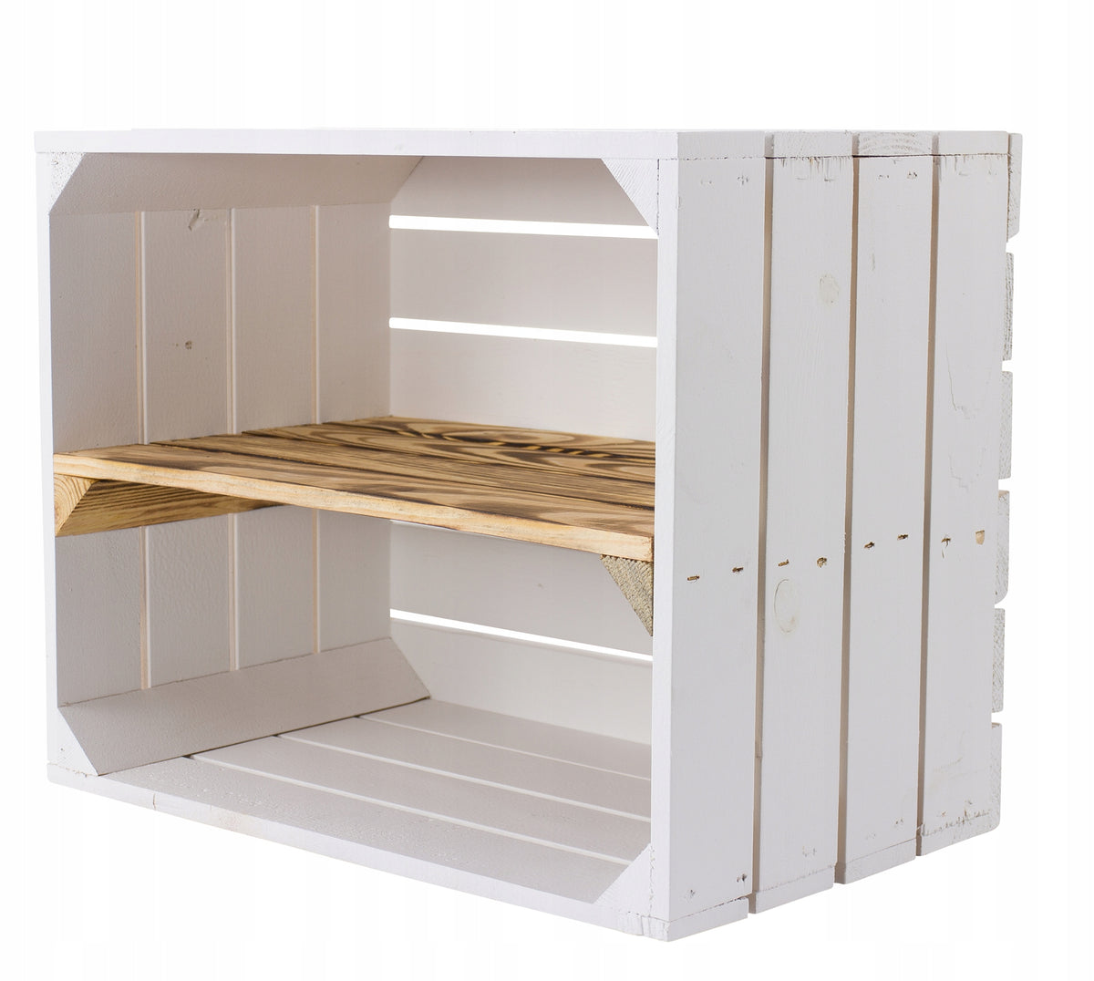 WOODEN BOX WHITE SHELF CABINET CASE