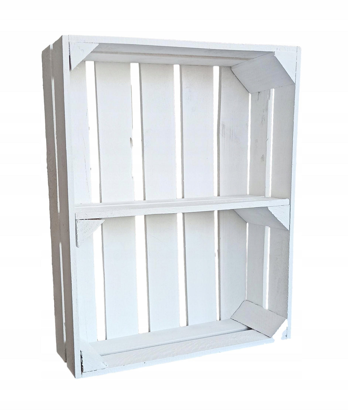 WOODEN BOX WHITE with box shelf 50x40x16