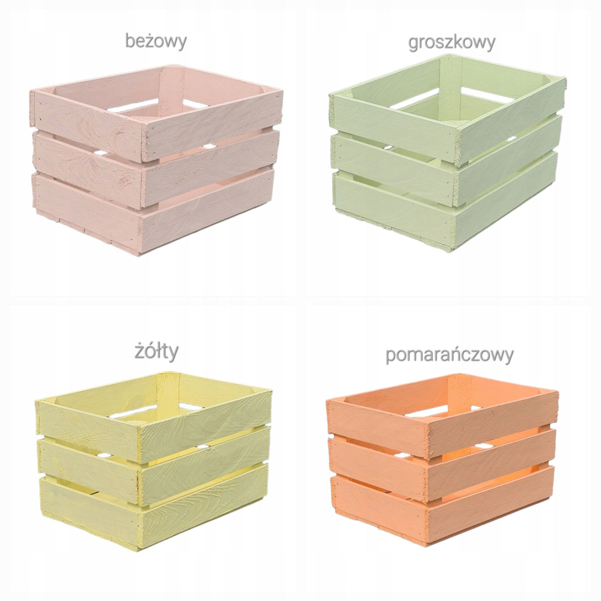 WOODEN BOX decorative colors 40x30x25 Capacity 10 l