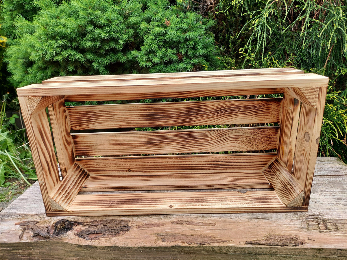 WOODEN BOX natural Tanned fruit BASKET 34x20x13 cm Brand no brand