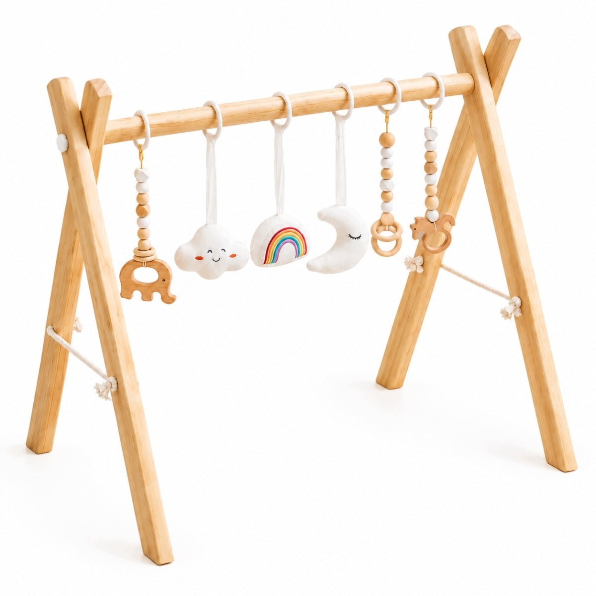 WOODEN Baby Gym Educational Stand Baby Development and Fun