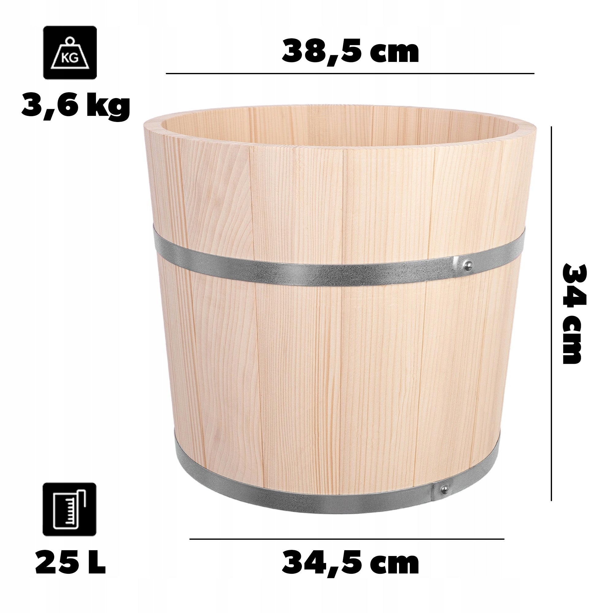 WOODEN CABBAGE PICKLING BARREL 25L CUCUMBERS WITH LID LARGE SOLID Manufacturer code K12794