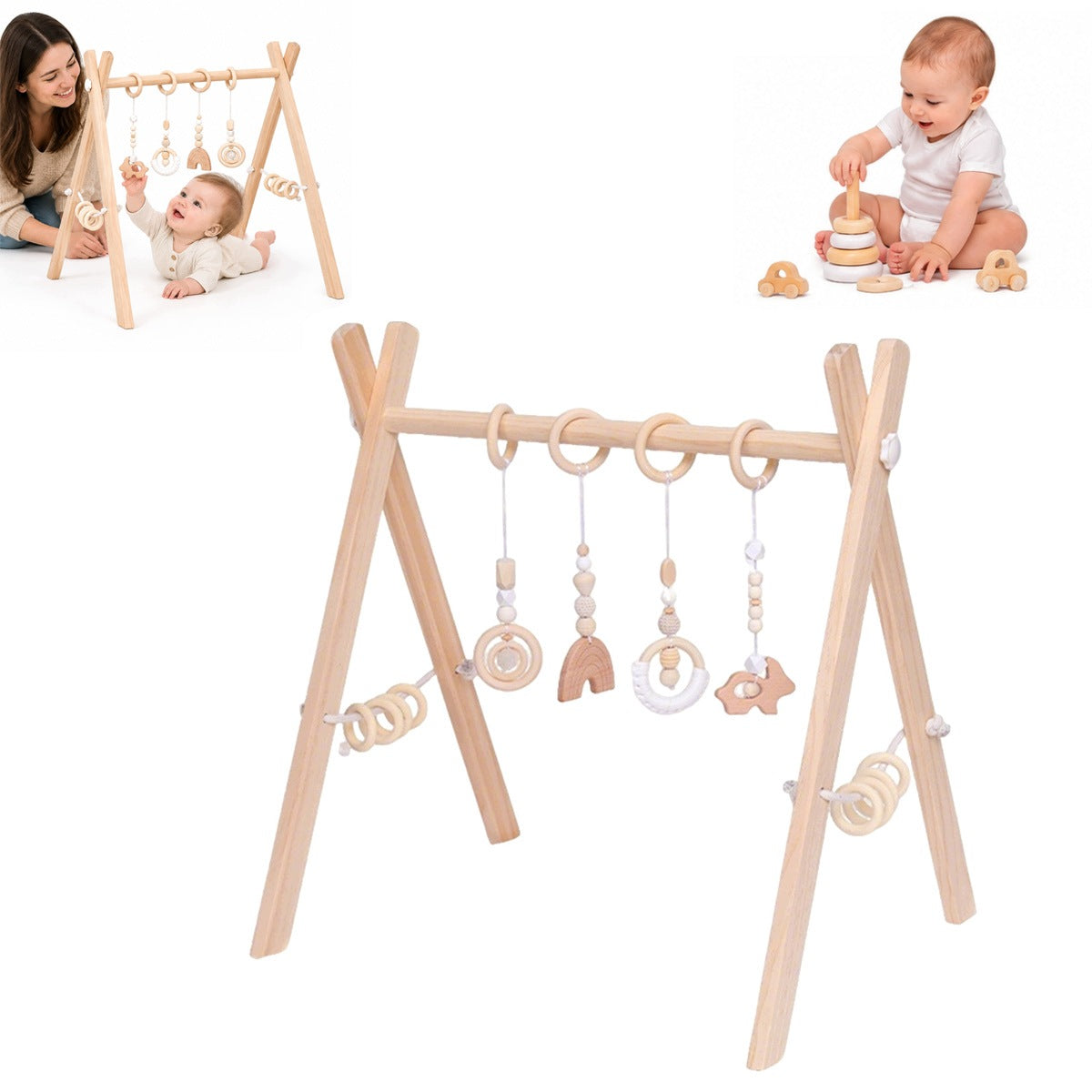 WOODEN CLASSIC GYM FOR KIDS FOLDING EDUCATIONAL FOR NEWBORN