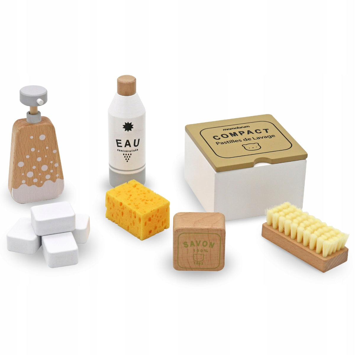 WOODEN CLEANING TOY SET FOR KIDS - 10 PIECES Brand Mamabrum