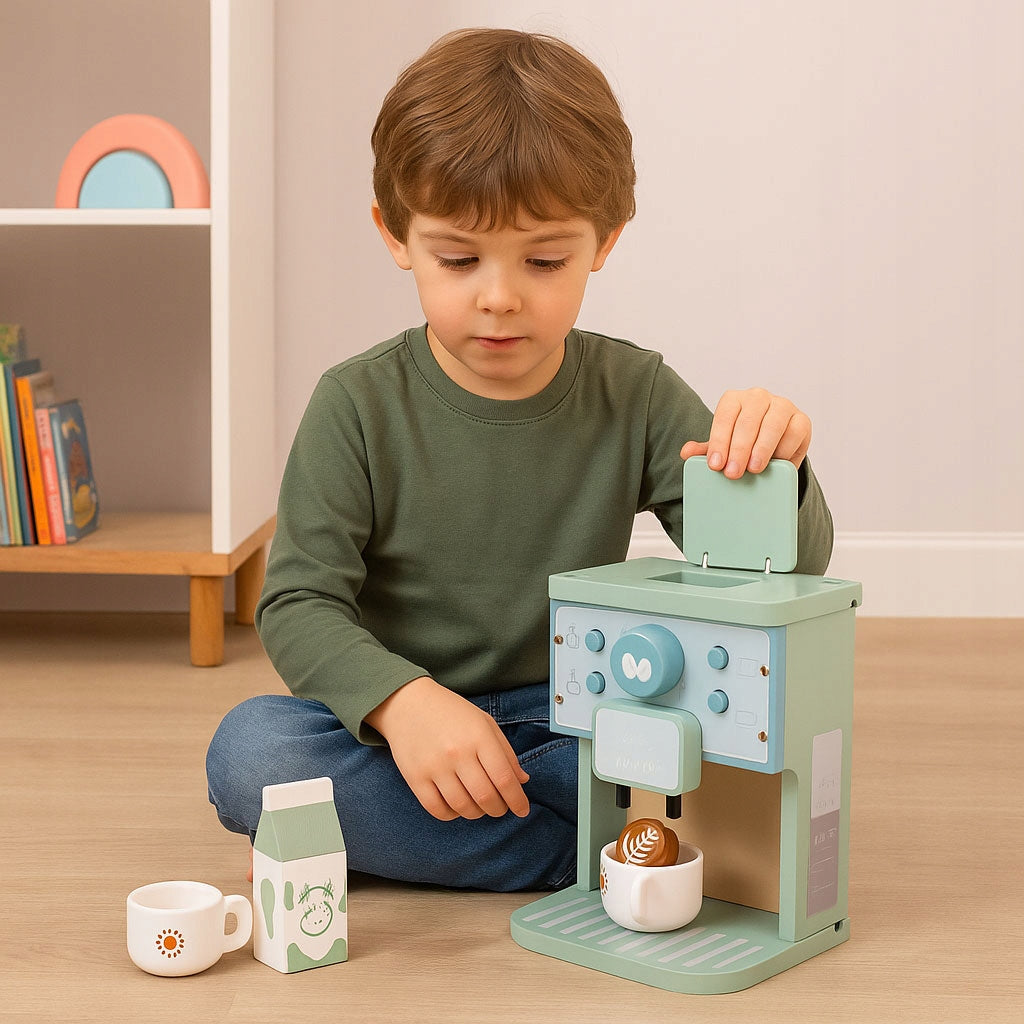 WOODEN COFFEE MAKER FOR KIDS BARISTA ACCESSORY SET Character/Title other
