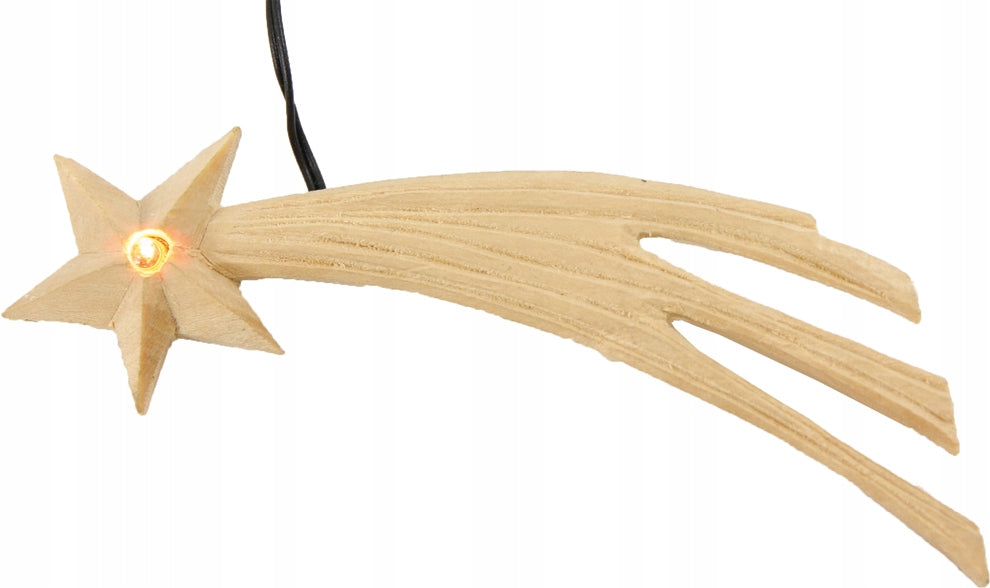 WOODEN COMET FOR NATIVITY SCENE WARM WHITE BULB 4,5V 12CM