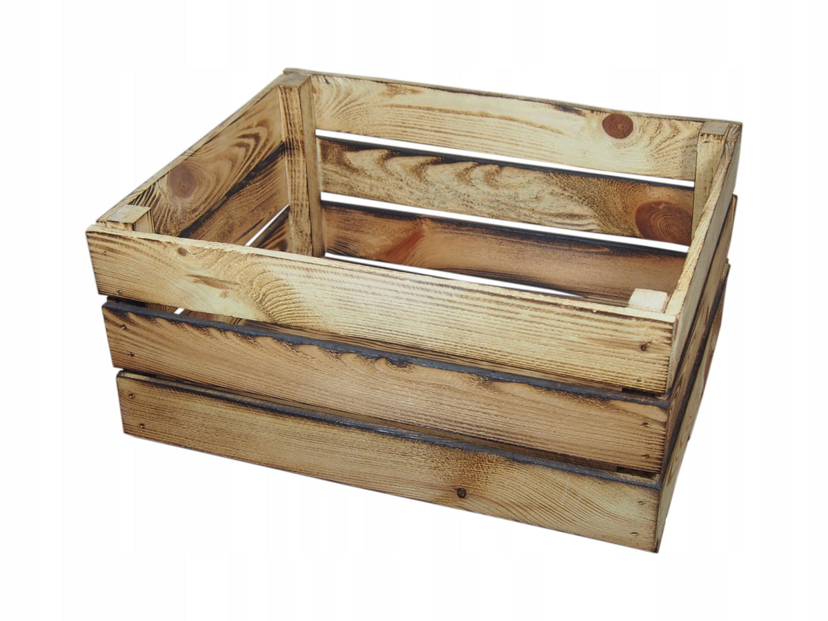 WOODEN DECORATIVE BOX Tanned 50x40x23 Capacity 20 l