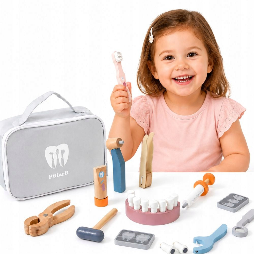 WOODEN DENTIST SET BAG SMALL DENTIST DOCTOR VIGA POLARB