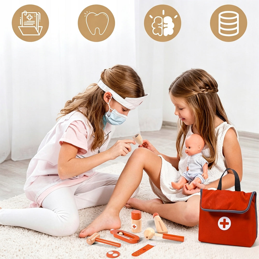 WOODEN DOCTOR SET FOR CHILDREN EDUCATIONAL TOY SANTA CLAUS Brand UMU