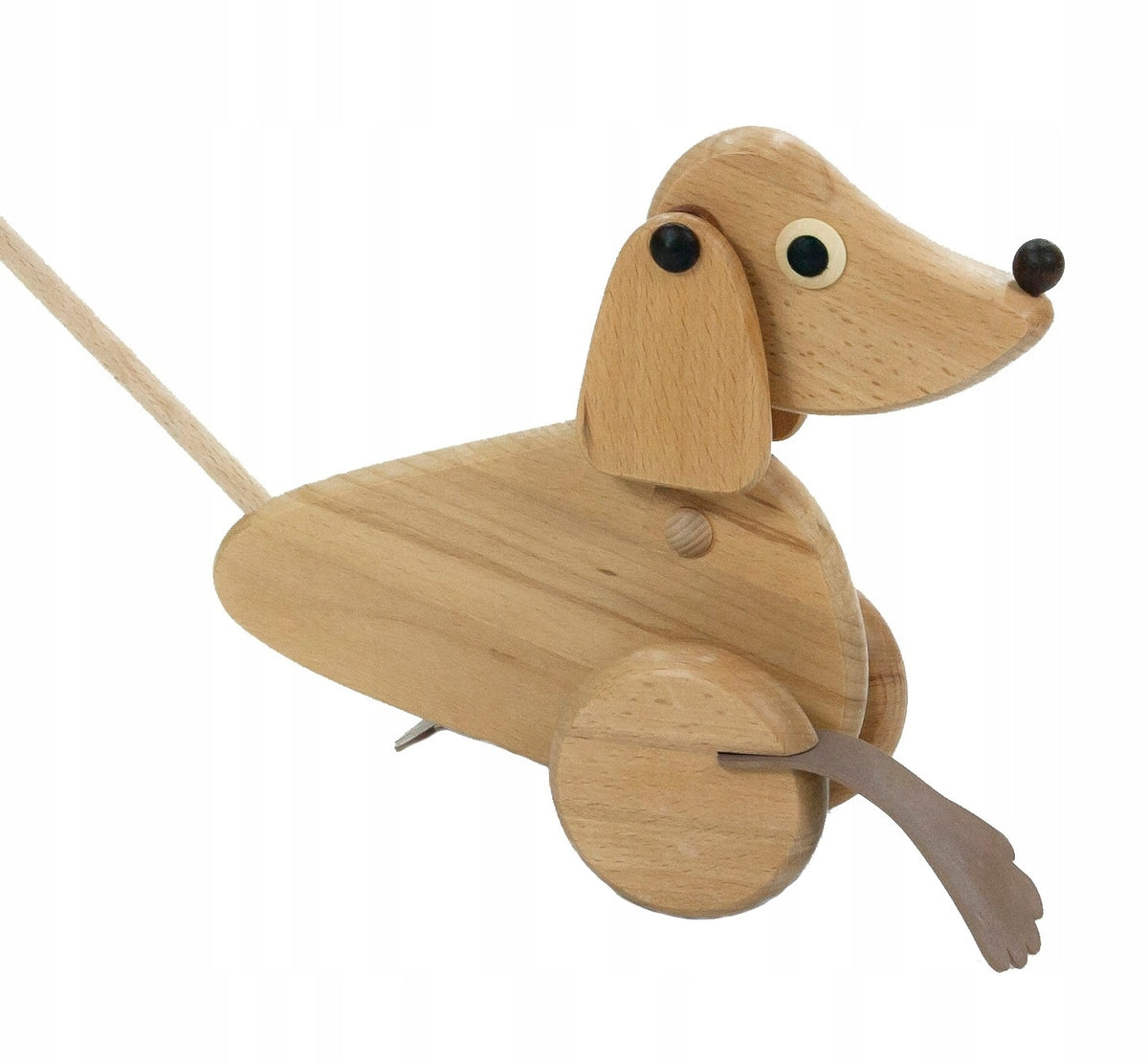 WOODEN DOG pusher head NATURAL PL