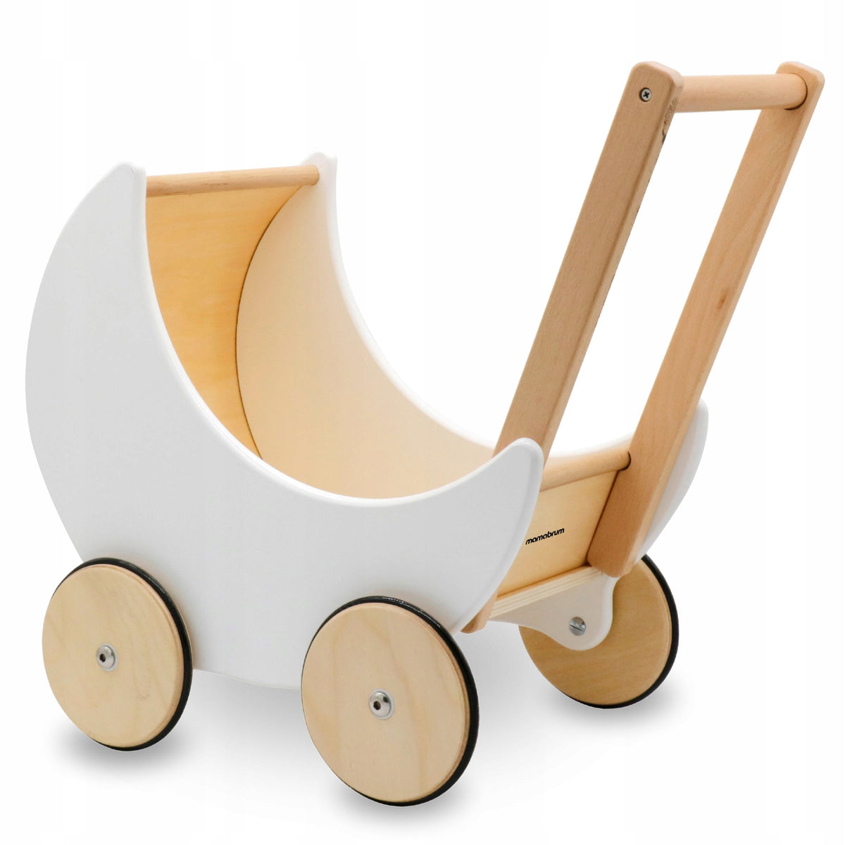 WOODEN DOLL STROLLER - PUSHER FOR CHILDREN - WHITE MAM167