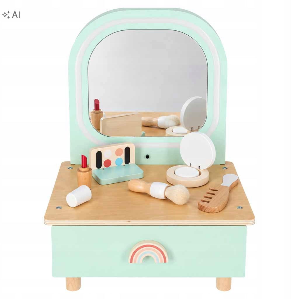 WOODEN DRESSING TABLE For Girl With Mirror LED Backlight GIFT Packaging status original