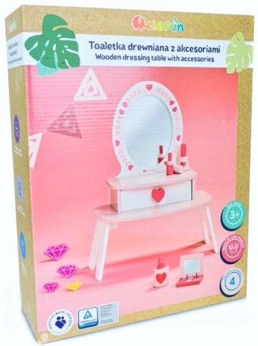 WOODEN DRESSING TABLE WITH ACCESSORIES ELEFUN pink Brand Elefun Toys