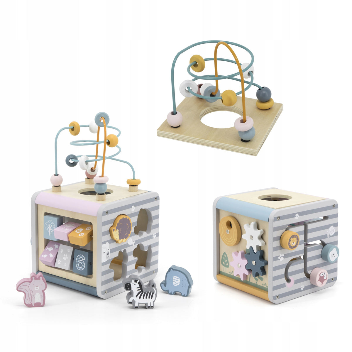 WOODEN EDUCATIONAL CUBE ACTIVITY 5IN1 CUBE BEADS VIGA POLARB Manufacturer code 44030
