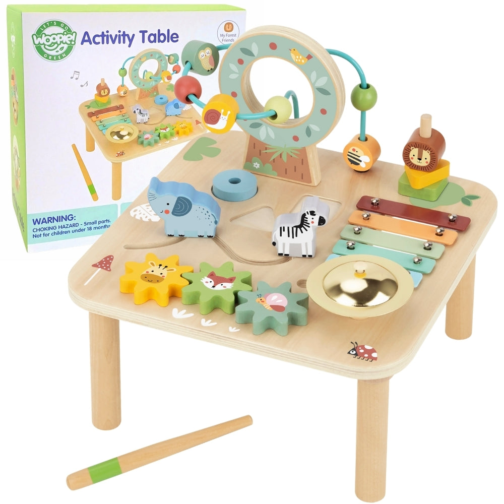 WOODEN EDUCATIONAL MUSIC TABLE MONTESSORI ACTIVITY WOOPIE GREEN