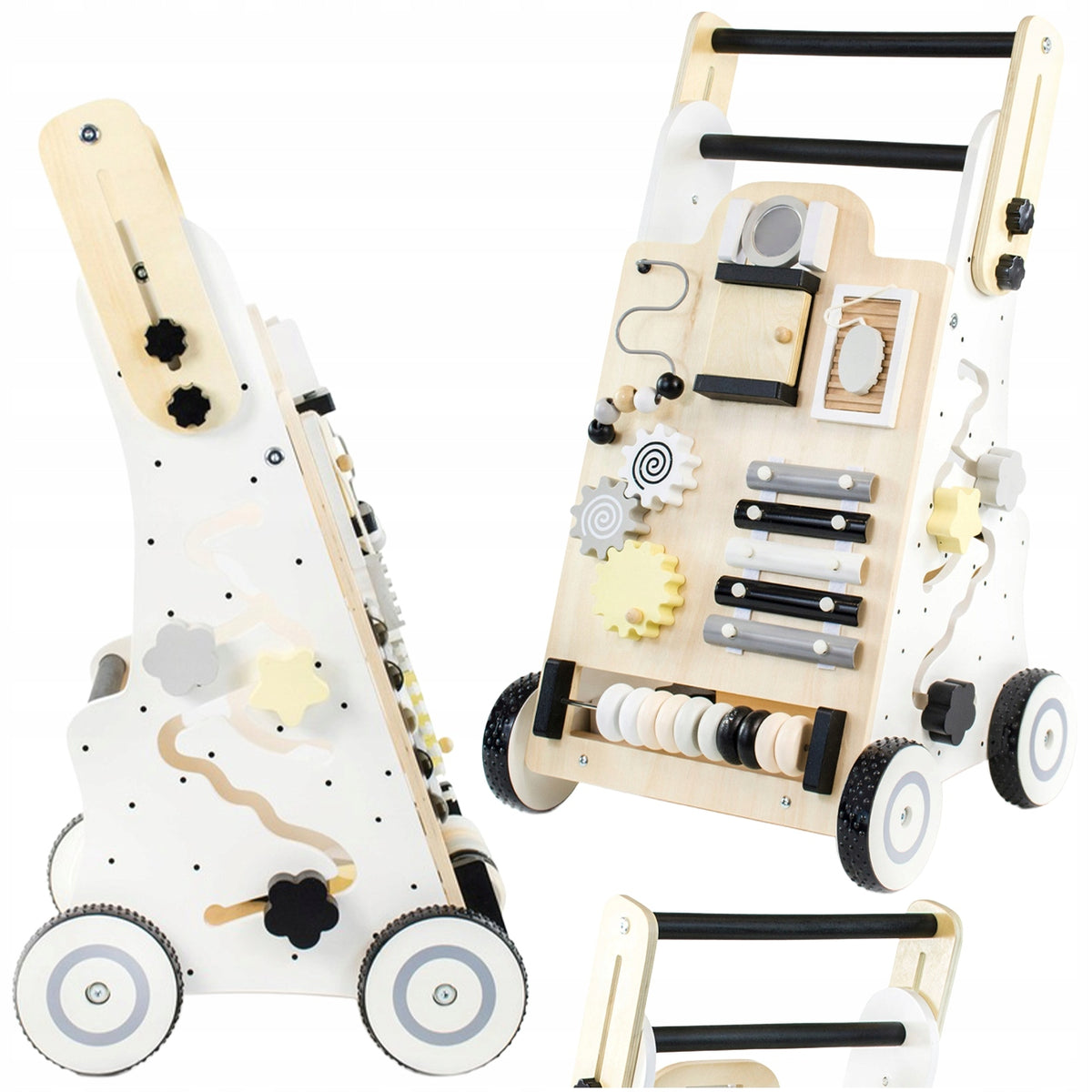 WOODEN EDUCATIONAL PUSHER 2IN1 WALKER EQUESTRIAN MANIPULATION BOARD