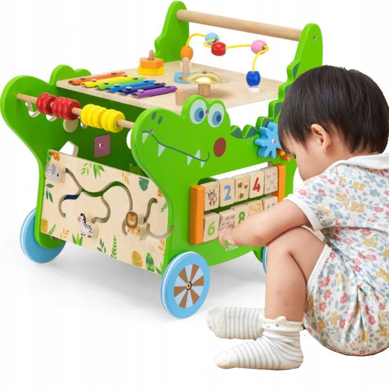 WOODEN EDUCATIONAL PUSHER FOR CHILDREN 12in1 SORTER LABYRINTH INSTRUMENT VIGA