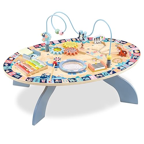 WOODEN EDUCATIONAL TABLE FOR CHILDREN FROM 6 MONTHS 7IN1 GIFT wooden