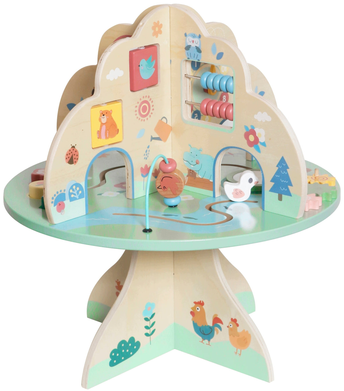 WOODEN EDUCATIONAL TABLE MANIPULATION 53X50CM CHILDREN'S DEVELOPMENT 12M+ Kid's age 12＋ months