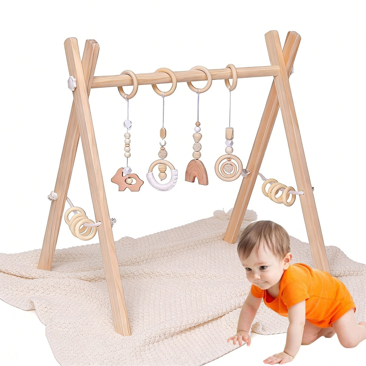 WOODEN Educational Stand Gymnastic Baby Gym for Babies Brand no brand