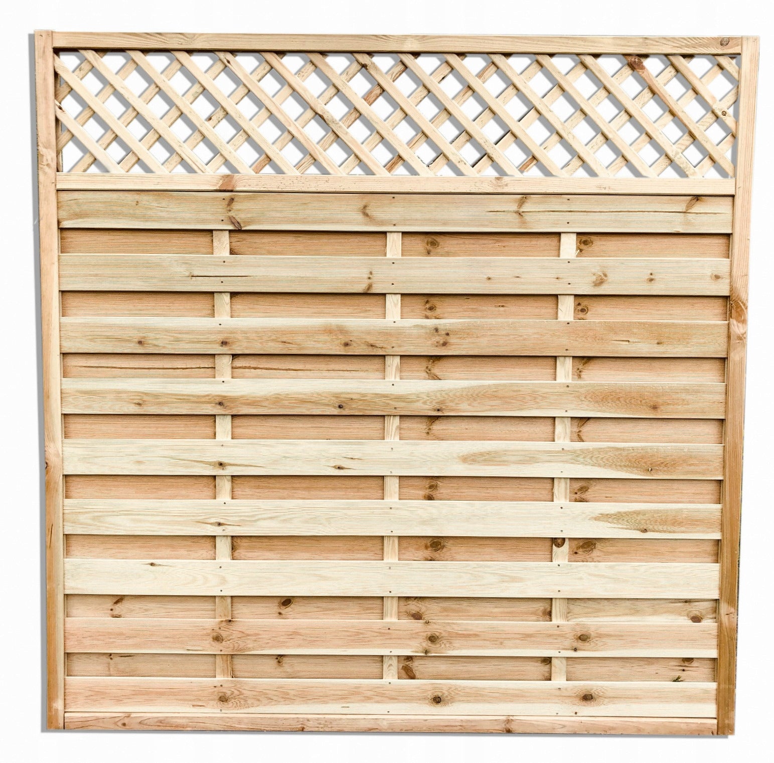 WOODEN FENCE MASSIVE IN THICK FRAME STRAIGHT FENCE WITH GRILLE 180x180x4.4 cm
