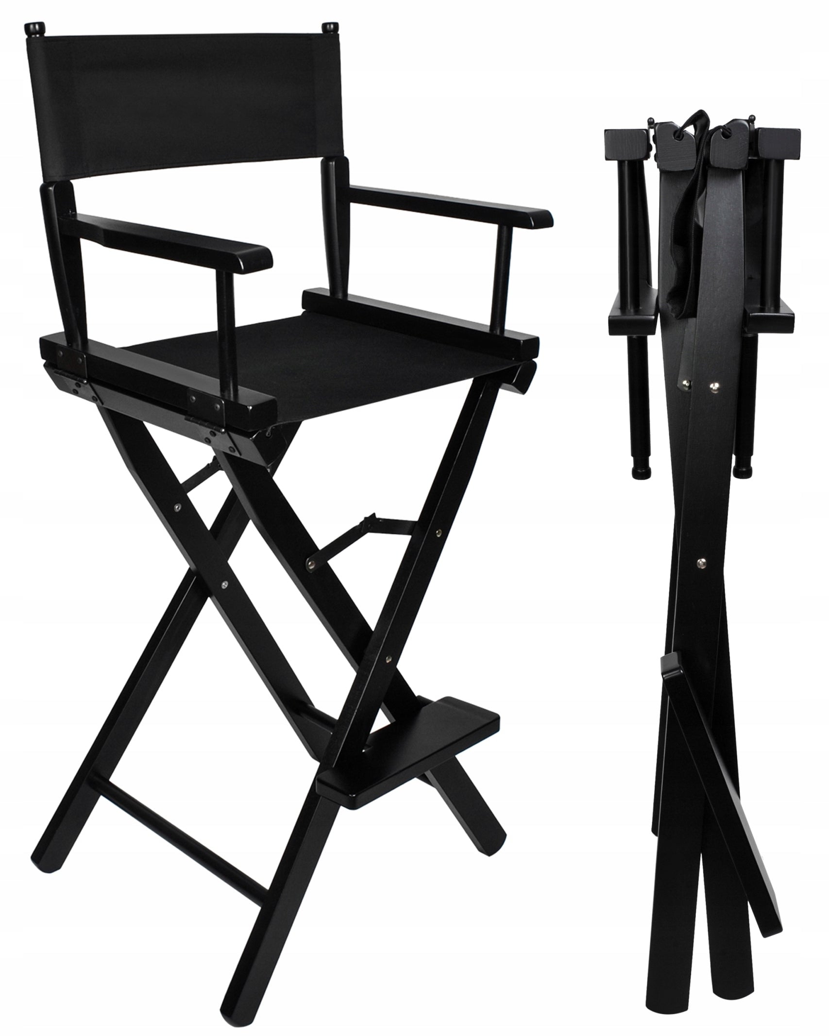 WOODEN FOLDING MAKEUP CHAIR WATERPROOF Upholstery color black