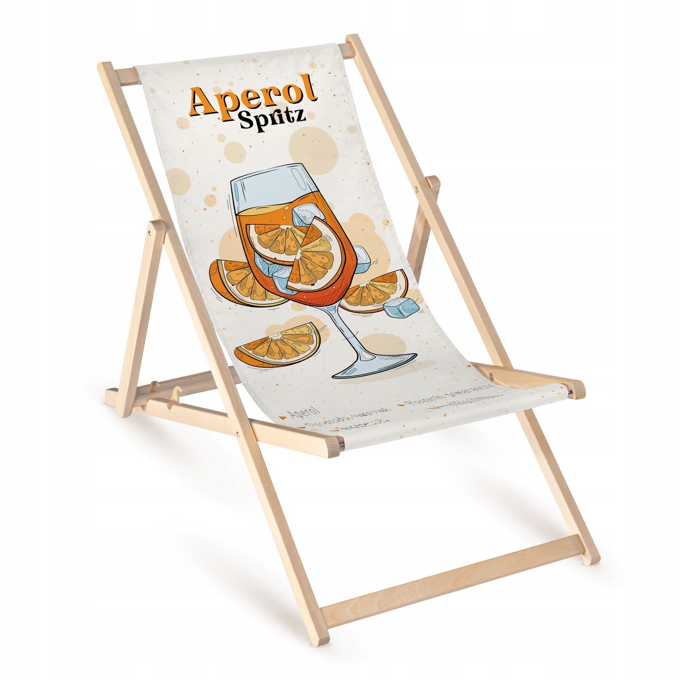 WOODEN GARDEN BEACH LOUNGER APEROL SPRITZ FOLDING DURABLE GIFT