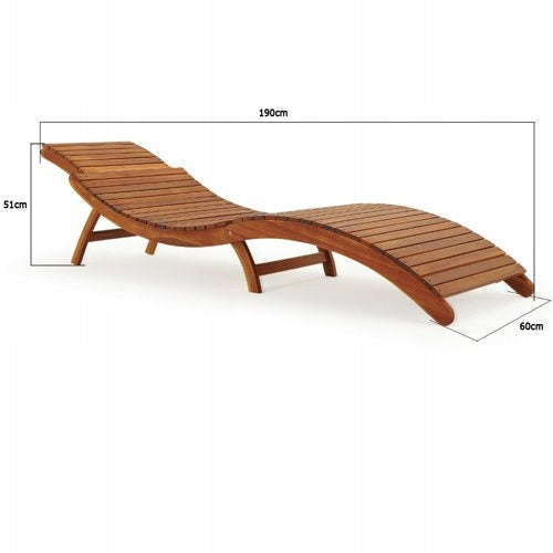 WOODEN GARDEN DECKCHAIR ERGO MADE OF ACACIA WOOD Length (longer side) 190 cm