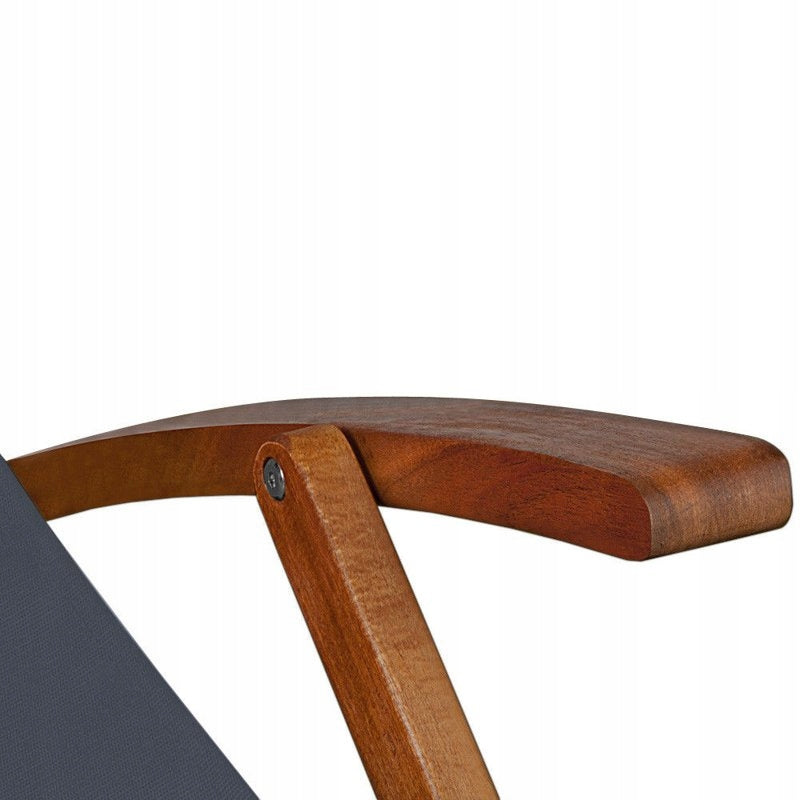 WOODEN GARDEN LOUNGER CHAIR ANTHRACITE Brand Casaria