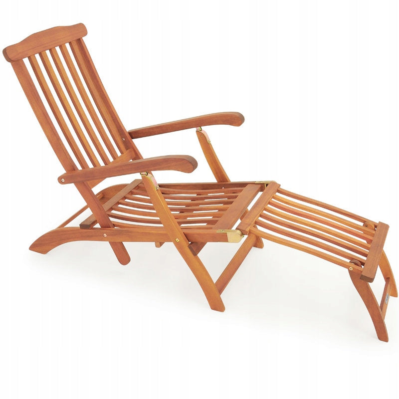 WOODEN GARDEN LOUNGER CHAIR FOOTREST