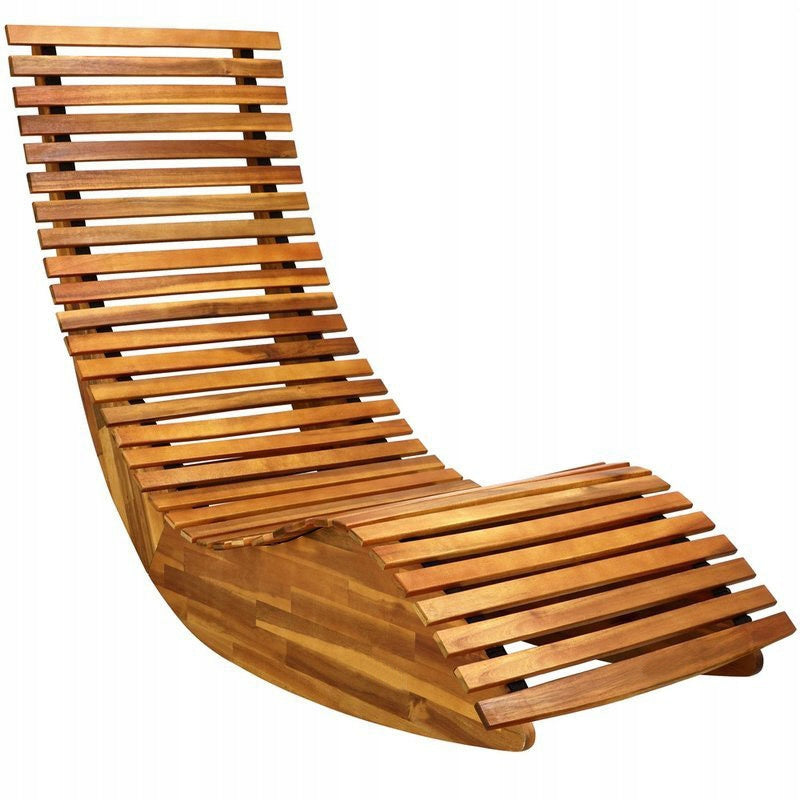 WOODEN GARDEN LOUNGER ROCKER MADE OF ACACIA WOOD