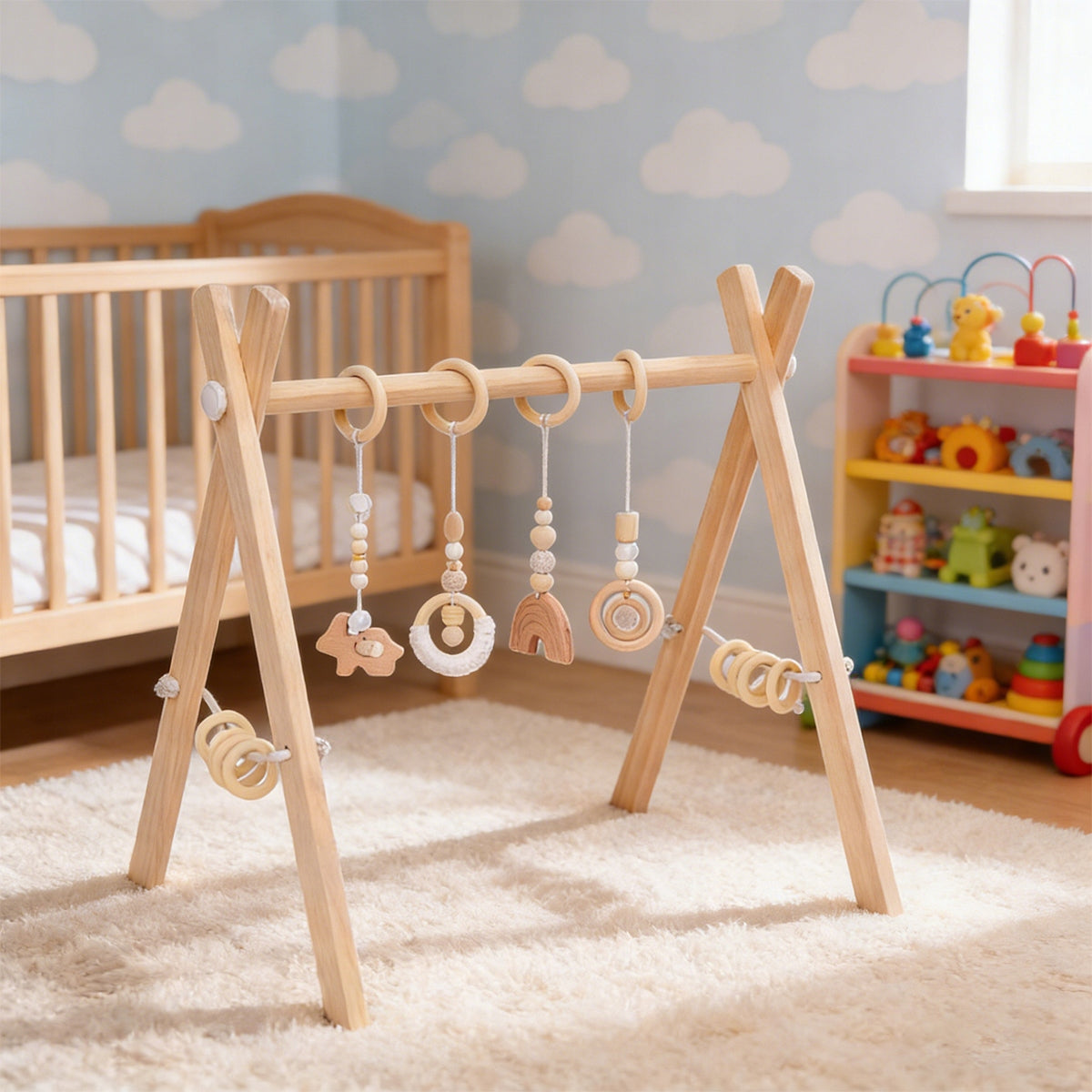 WOODEN GYMNASTIC STAND FOR BABIES CHILDREN EDUCATIONAL GYM Brand no brand