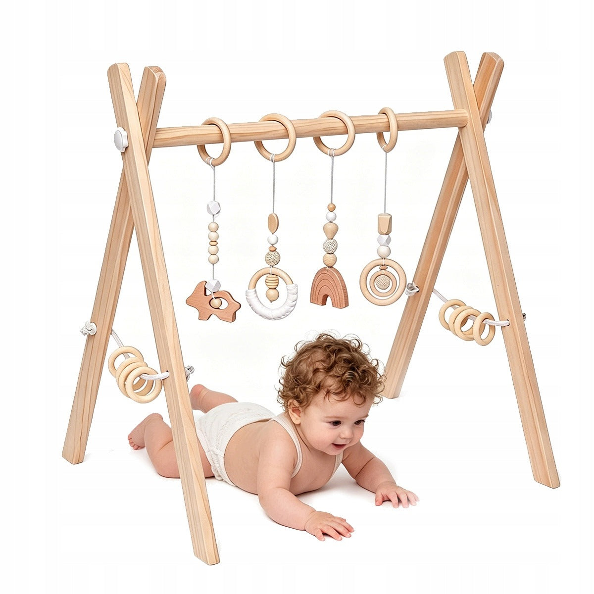 WOODEN GYMNASTIC STAND FOR BABIES CHILDREN EDUCATIONAL GYM