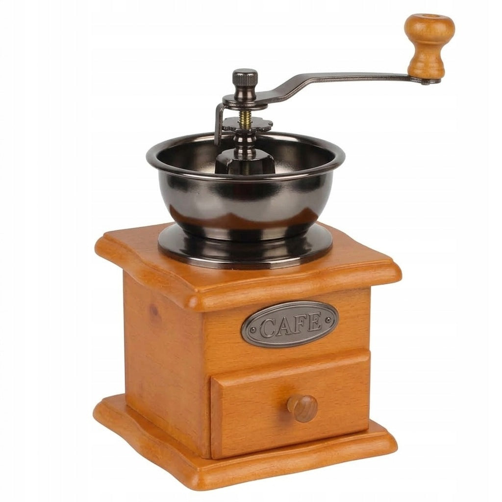 WOODEN HAND GRINDER CLASSIC SILVER TRADITIONAL FOR GRINDING