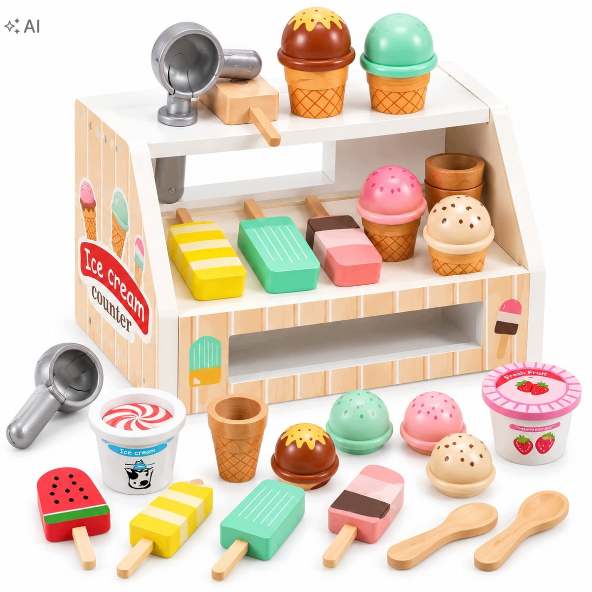 WOODEN ICE CREAM COUNTER – ICE CREAM COUNTER