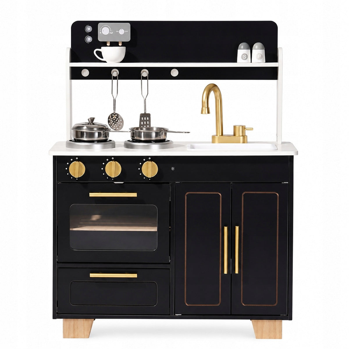 WOODEN KITCHEN FOR CHILDREN ROBOTIME BLACK MODERNA EDUCATIONAL GIFT Manufacturer code RD-7-WCF37