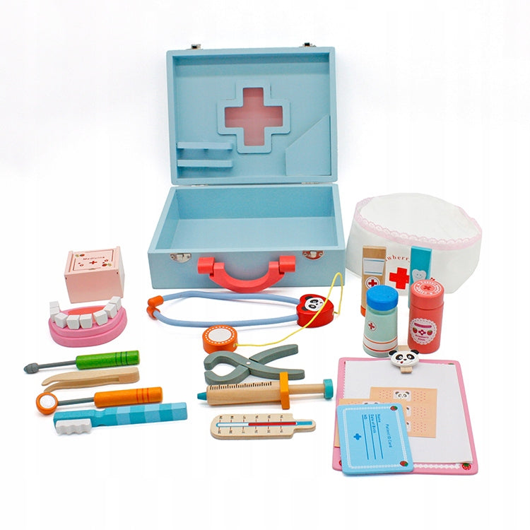WOODEN MEDICAL KIT DOCTOR SUITCASE INSTRUMENTS