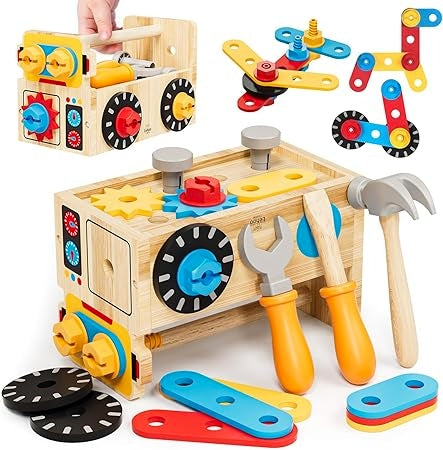 WOODEN MONTESSORI TOOL SET FOR CHILDREN 2 4 YEARS 29 EL. WOODEN Brand Castle