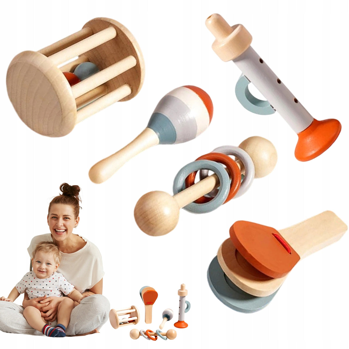WOODEN MUSIC SET FOR BABIES GIFT FOR CHILD'S DAY