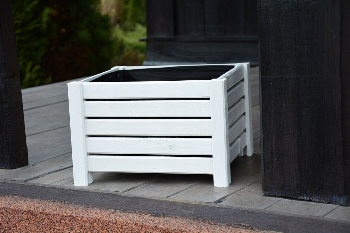 WOODEN PLANTER COVER 38 cm FOR CHRISTMAS TREE Manufacturer code donica mała biała