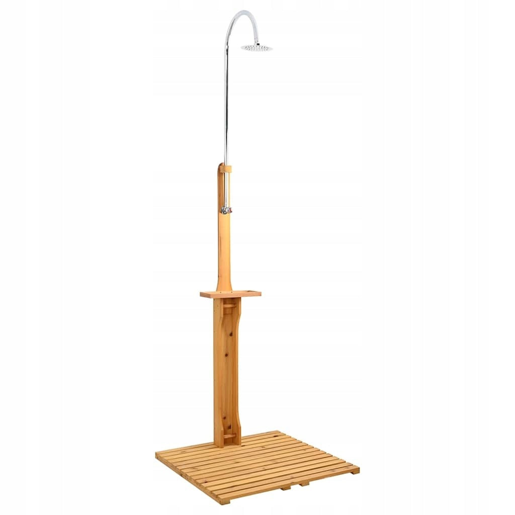 WOODEN POOL GARDEN SHOWER 221 CM STAINLESS STEEL MOSS FOR CAMPING