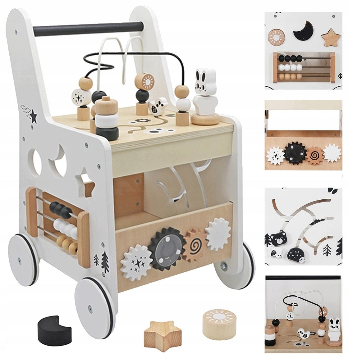 WOODEN PUSHER EDUCATIONAL MULTIFUNCTIONAL WITH TOYS FOR BABY 12M+ Brand no brand