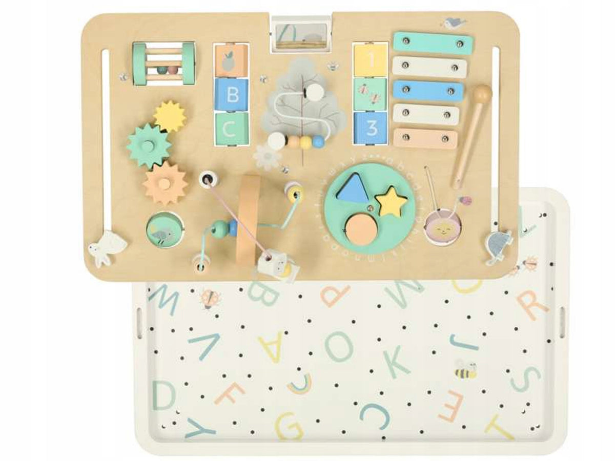 WOODEN SENSORY BOARD MANIPULATIVE WOODEN TABLE MONTESSORI 2IN1 Brand Zutto
