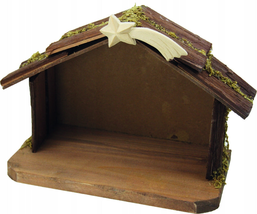 WOODEN STABLE CHRISTMAS NATIVITY SCENE WITH COMET - FOR FIGURES WITH A HEIGHT OF 8CM Manufacturer code S128